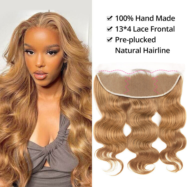 Body Wave Honey Blonde #27 Brazilian Color Hair 13x4 Lace Frontal Closure