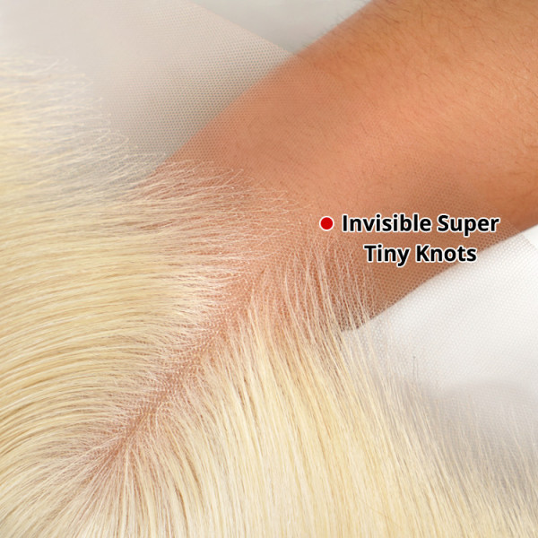 Pure 613 Blonde Straight Human Hair 4x4 Super Lace Closure
