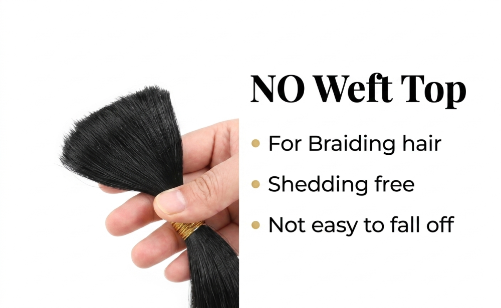 100% Unprocessed Natural Black All Textures Mink Human Hair Bulk (No Weft) - For Boho Braids