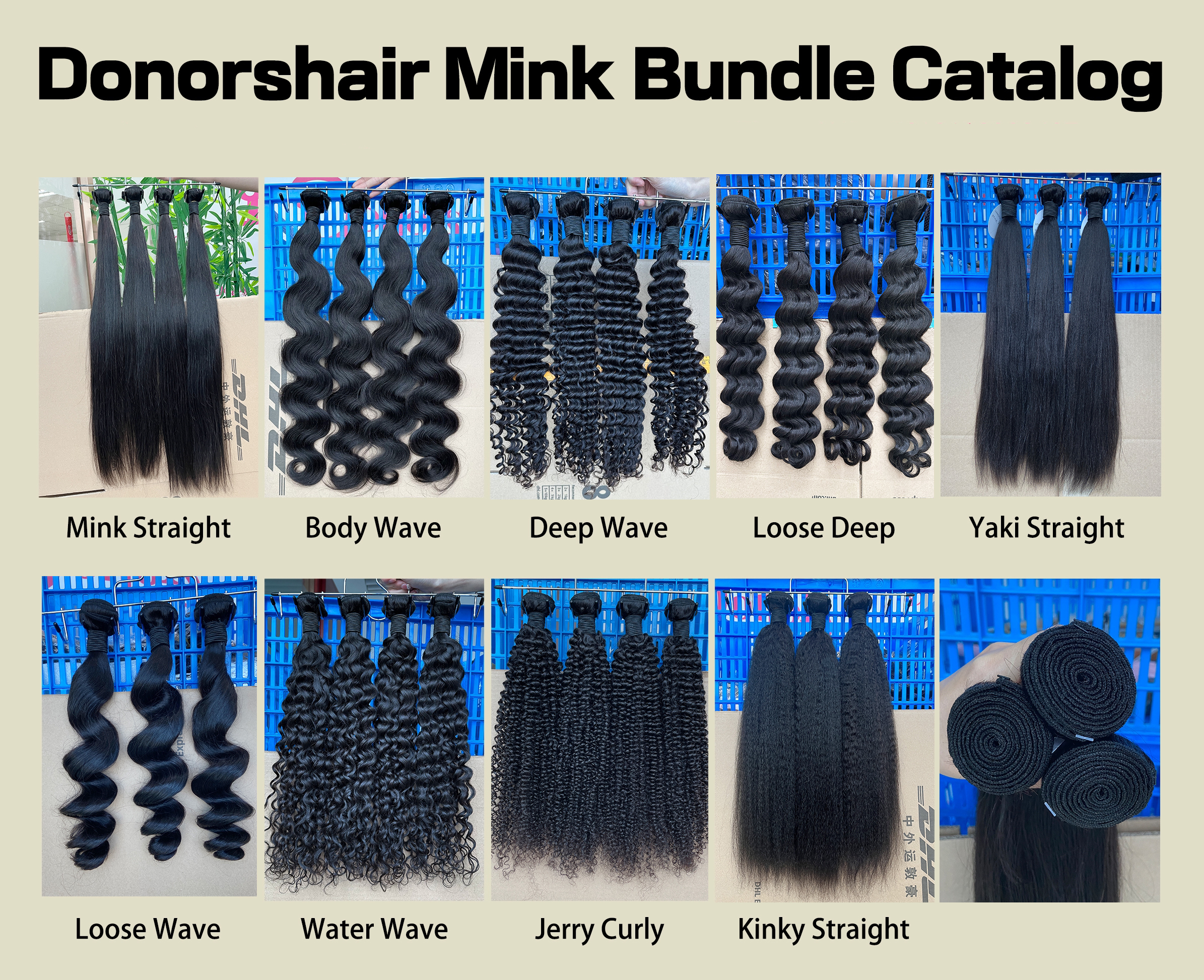 100% Unprocessed Natural Black All Textures Mink Human Hair Bundle (No Weft)
