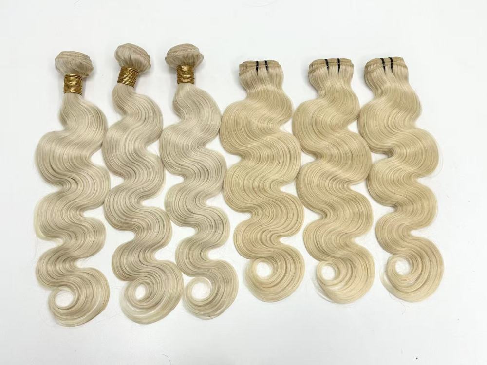 100% unprocessed, #613 Body Wave natural-color, premium-grade human hair bundles (suitable for various hair textures)