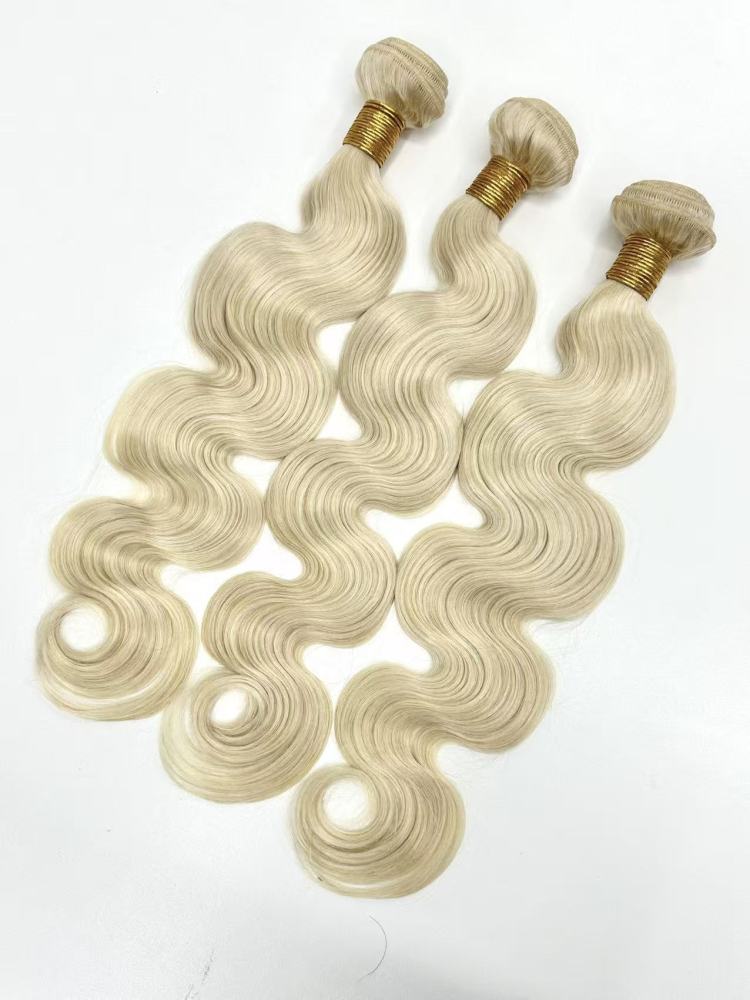 100% unprocessed, #613 Body Wave natural-color, premium-grade human hair bundles (suitable for various hair textures)