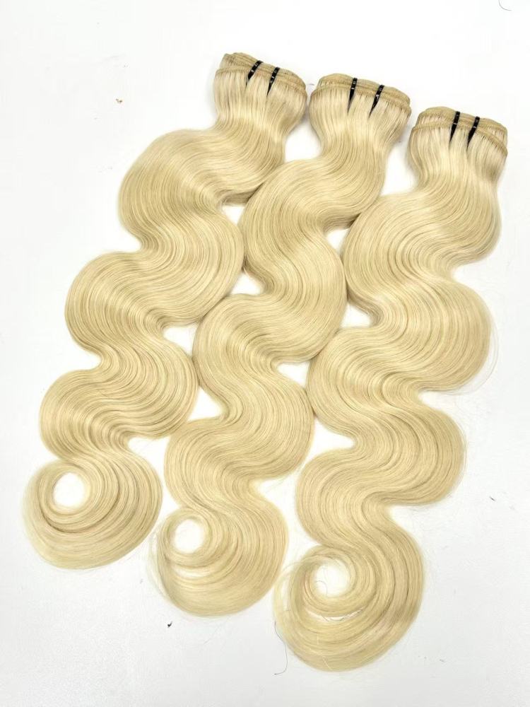 100% unprocessed, #613 Body Wave natural-color, premium-grade human hair bundles (suitable for various hair textures)
