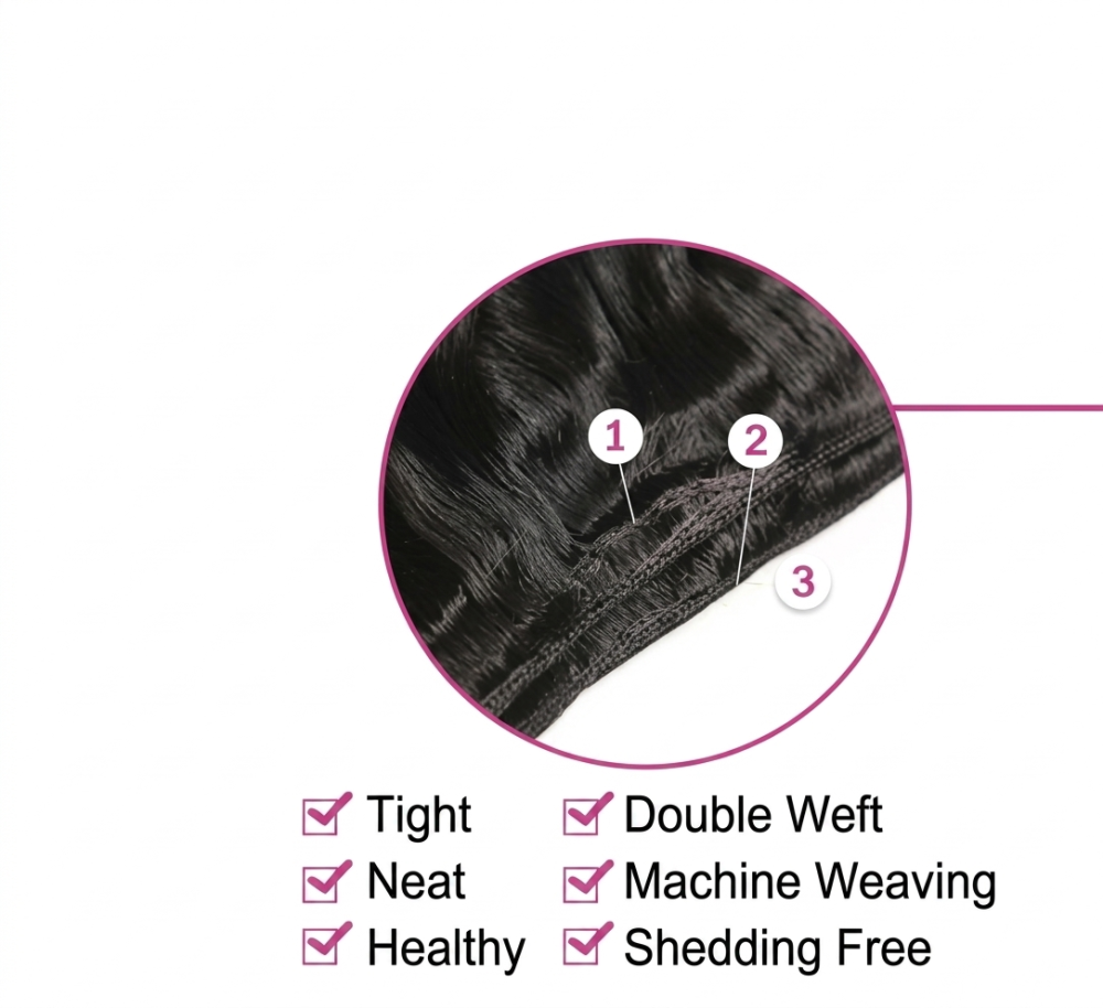 100% Unprocessed Natural Black All Textures Mink Human Hair Bundle (No Weft)