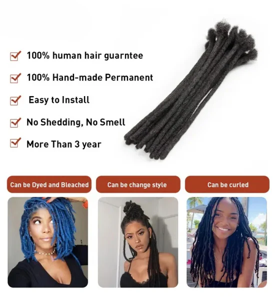 RSD HAIR Hot Style High Quality Afro Kinky Human Hair Crochet Dreadlock Extensions ( Free crochet hook )