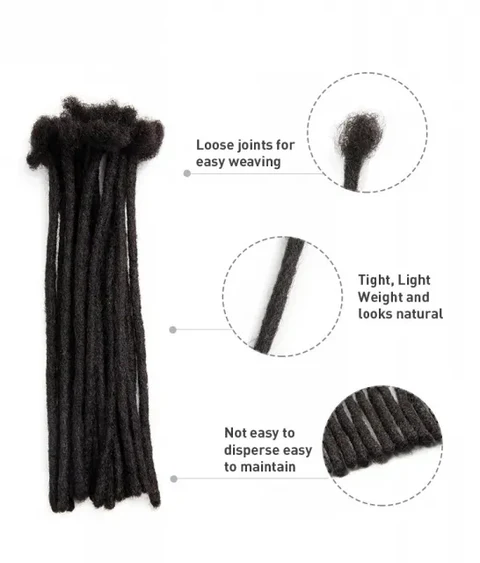 RSD HAIR Hot Style High Quality Afro Kinky Human Hair Crochet Dreadlock Extensions ( Free crochet hook )