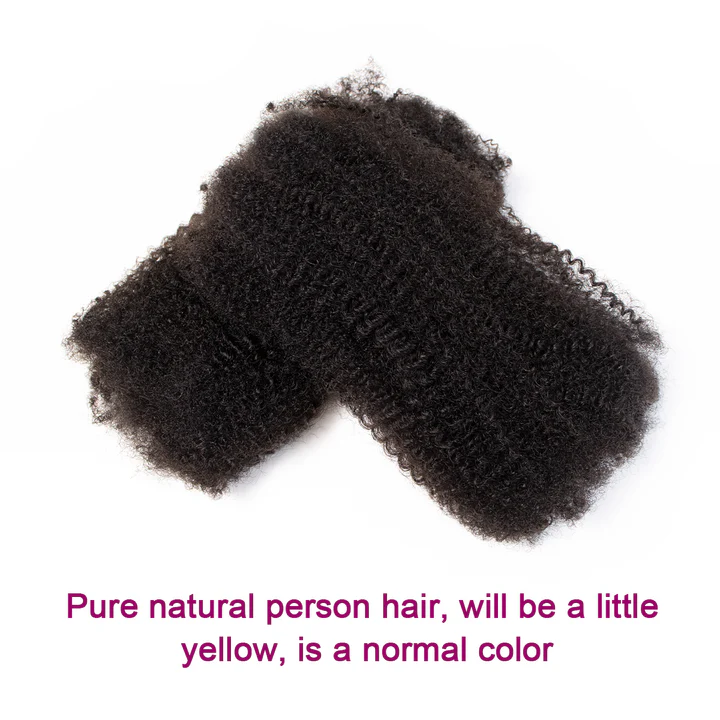 Exyhair Afro Kinky Bulk 100% Human Hair Bundles, Kinky Curly 2 Pack/100g  1B Natural Black, Perfect for Braiding, Twists & Dreadlocks with Crochet Hook