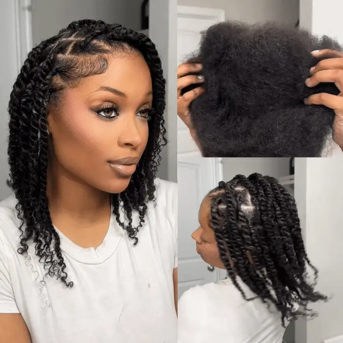 Exyhair Afro Kinky Bulk 100% Human Hair Bundles, Kinky Curly 2 Pack/100g  1B Natural Black, Perfect for Braiding, Twists & Dreadlocks with Crochet Hook