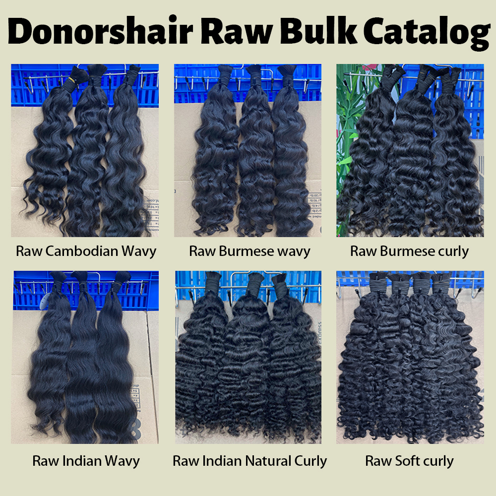 100% Unprocessed Natural Black All Textures Raw Human Hair Bulk (No Weft) - For Boho Braids