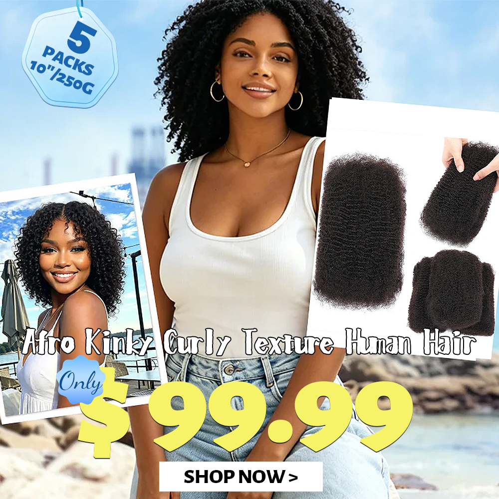 RDSHAIR Afro Kinky curly 100% Human Hair Bundles, Kinky Curly 2 Pack/100g  1B Natural Black, Perfect for Braiding, Twists & Dreadlocks with Crochet Hook