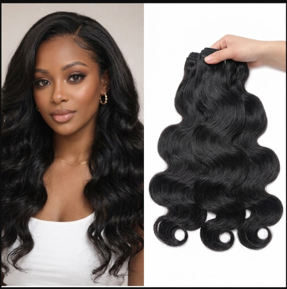 100% Raw Body Wavy Bundle Hair (100g) - Tangle Free Grade 3/4 Bundles