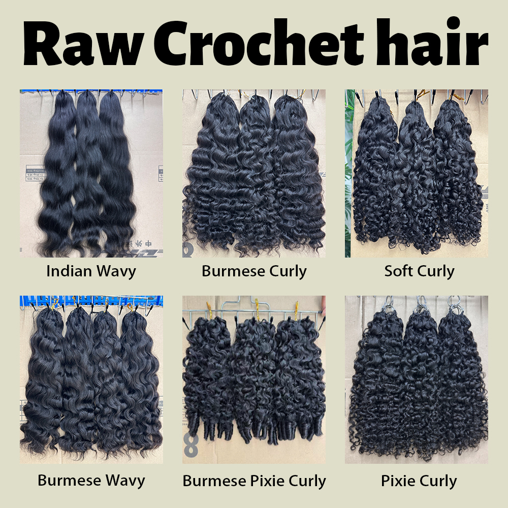 Raw soft curly crochet  100% real human hair