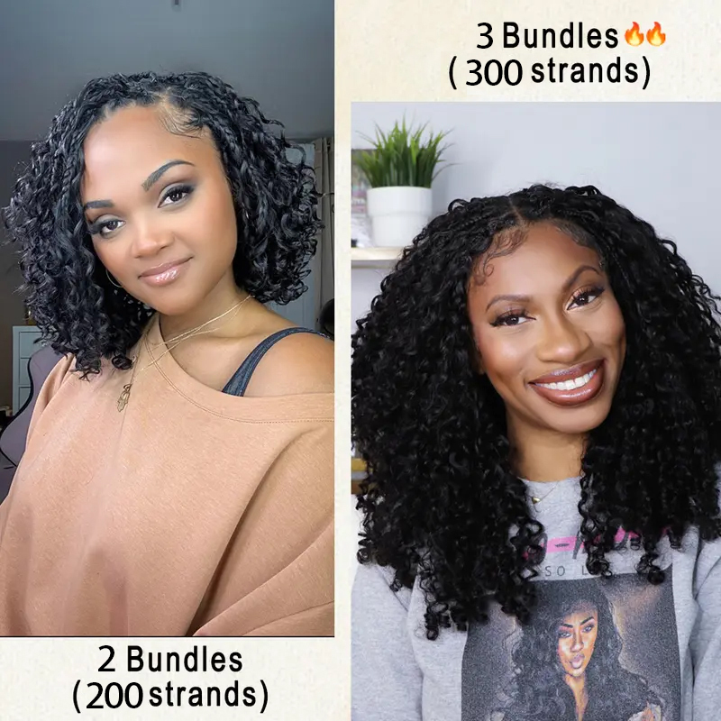 100% Unprocessed Natural Black All Textures Mink Human Hair Crochet hair (No Weft) - For Boho Braids