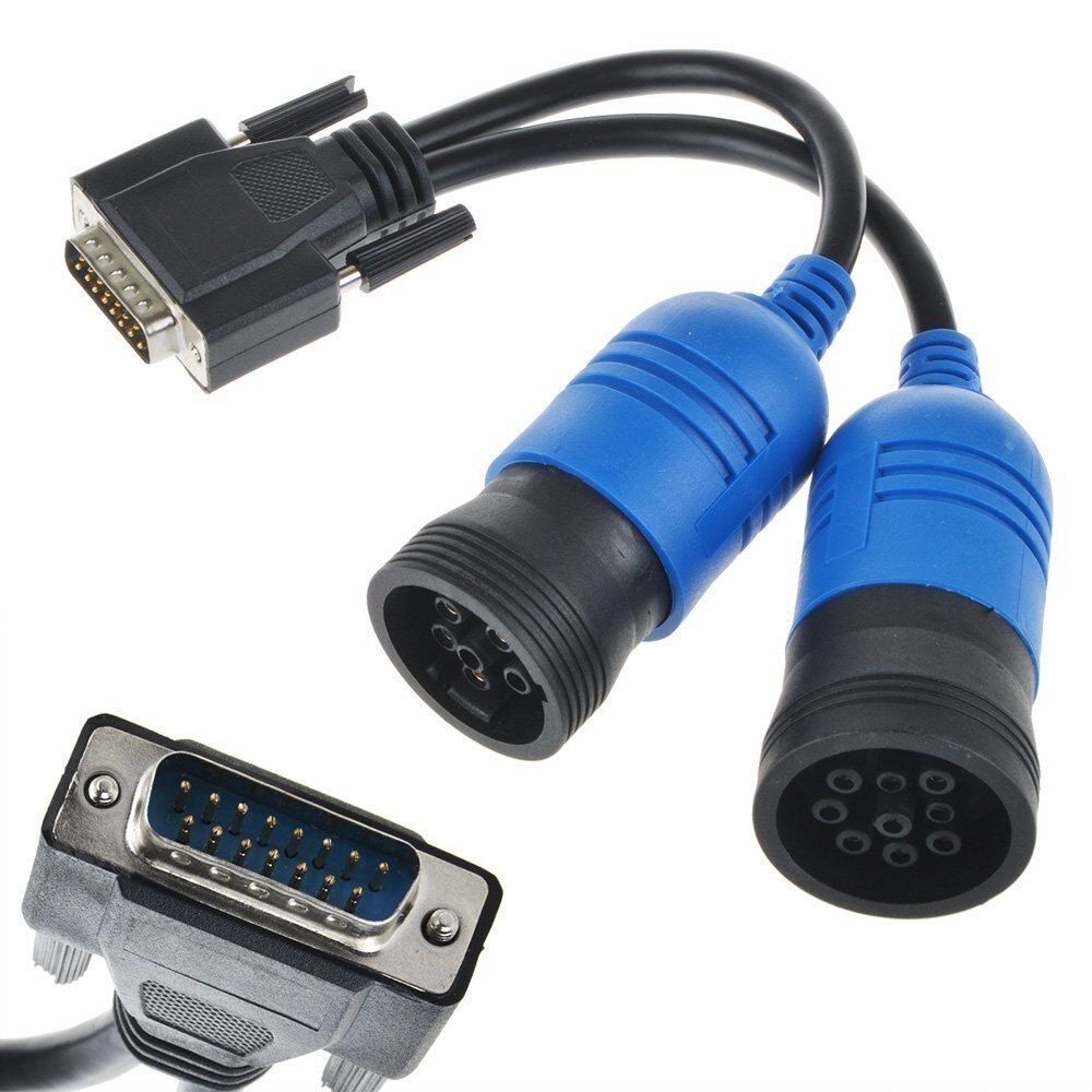 PN 405048 6Pin and 9pin Y Deutsch Adapter for Nexiq USB Link 125032 Diesel Truck 6 Pin and 9 Pin To DB15 PIN Male Cable