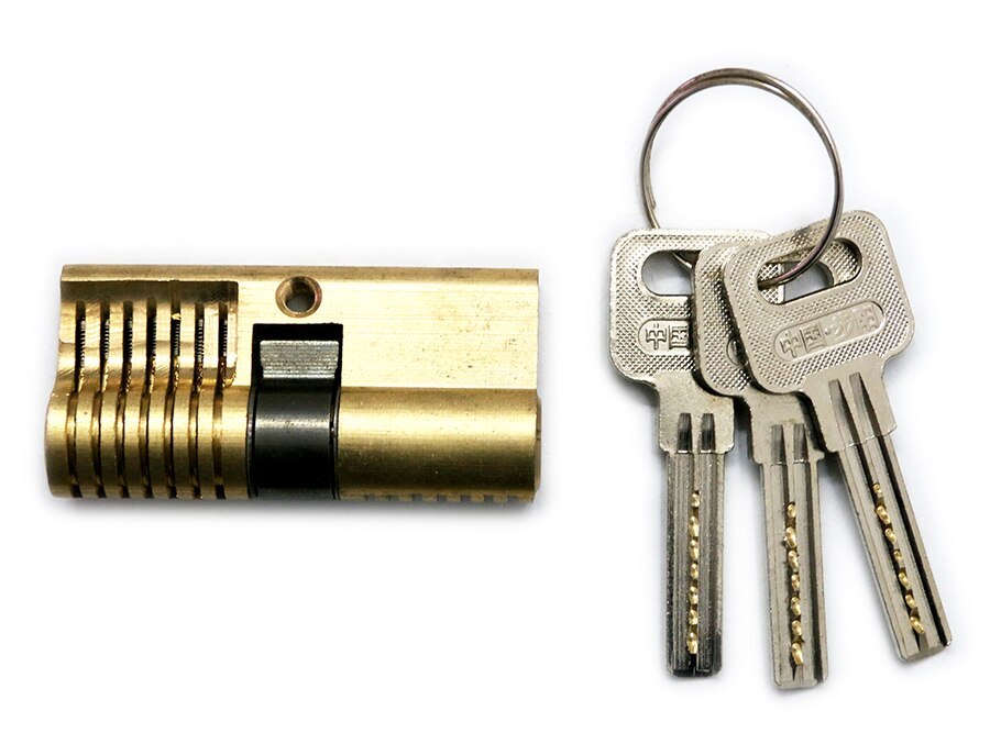 7pin Copper Practice Lock Euro Profile Cylinders Crescent lock double headed single row marble Locksmith Tools