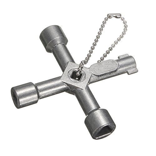 4 in 1 Alloy Triangle square Universal Cross Triangle KEY for Train Electrical Elevator Cabinet Valve Cross Key Tool