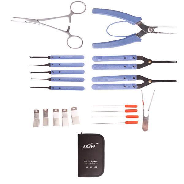 KLOM Broken Key Extractor Locksmith Tools Lock Pick Kit Key Remove Removal Hooks