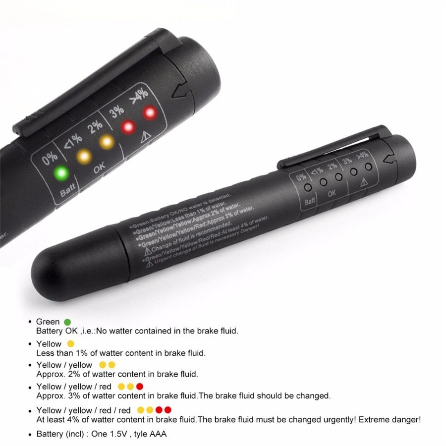 Universal Brake Fluid Tester LED Pen Car Brake Liquid Digital Tester Brake fluid Brake Oil Testing Pen Automotive Testing Tool