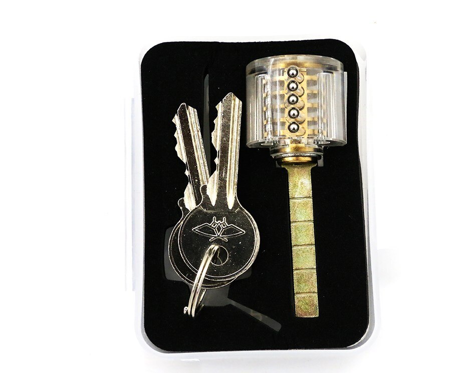 New One Word Cutaway Transparent Lock Training Skill Visable Practice Padlocks For Locksmith With Two Keys