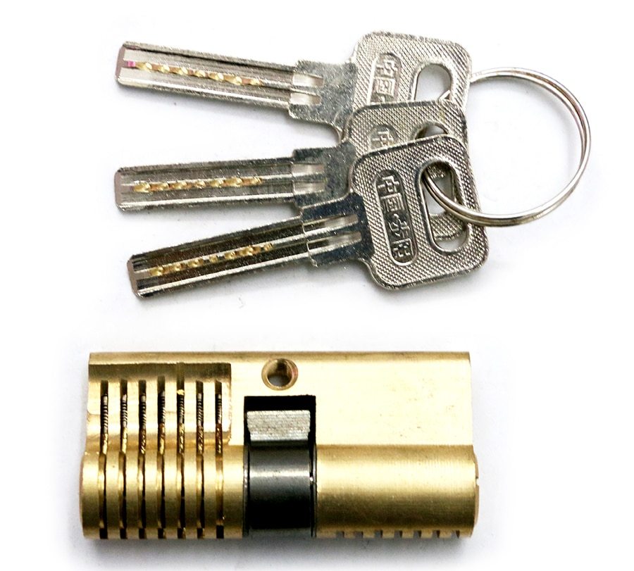 7pin Copper Practice Lock Euro Profile Cylinders Crescent lock double headed single row marble Locksmith Tools