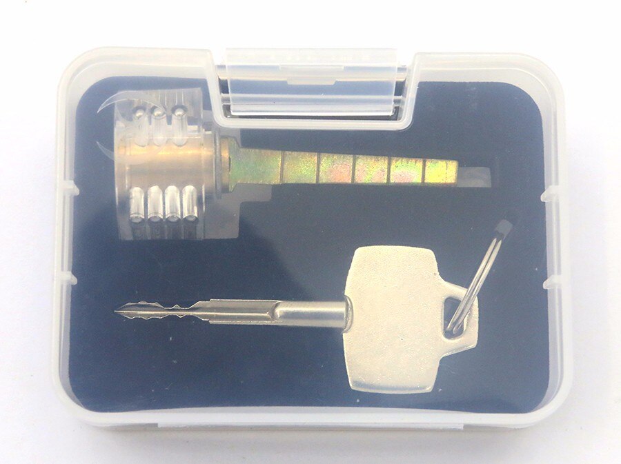 Transparent Cross Lock Pick Visable Padlock With Two Keys for Locksmith Practice Training Skill Lock Picks Tools