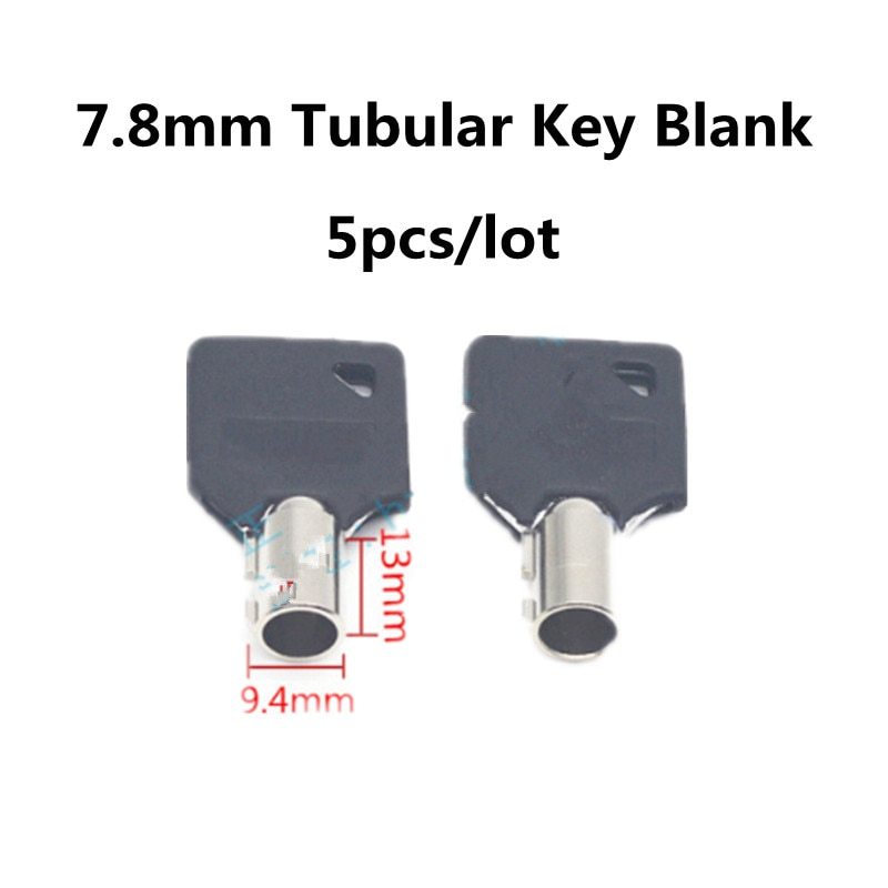 5Pcs/lot 7.8mm Tubular Key Blank Key embryo Tubular blank Key Locksmith Tools Accessories