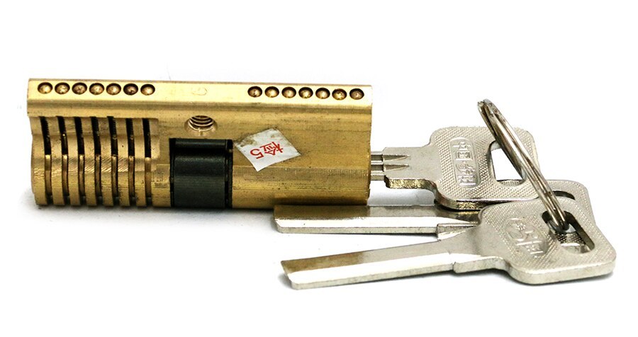 7pin Copper Practice Lock Euro Profile Cylinders Crescent lock double headed single row marble Locksmith Tools