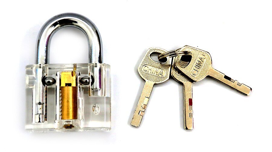 Clear Disc Detainer Practice Lock Locksmith Padlock Tools Cutaway Inside View Padlock Locksmith Training tool