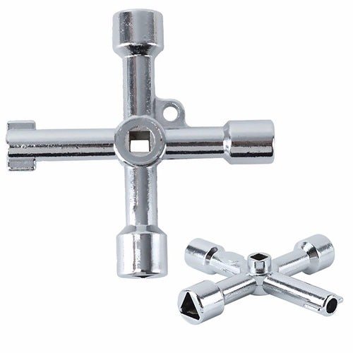 4 in 1 Alloy Triangle square Universal Cross Triangle KEY for Train Electrical Elevator Cabinet Valve Cross Key Tool
