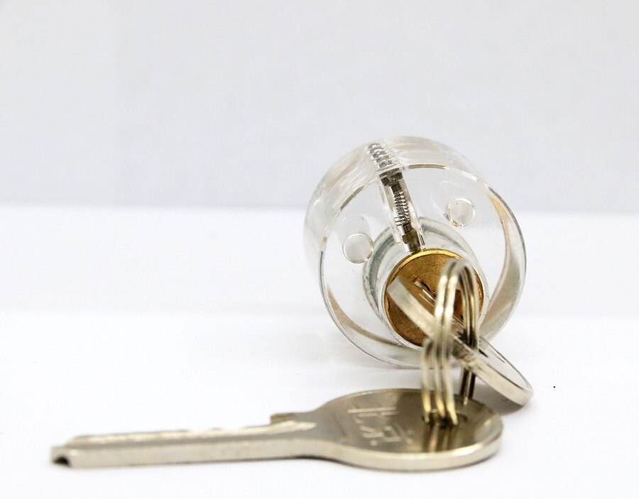 New One Word Cutaway Transparent Lock Training Skill Visable Practice Padlocks For Locksmith With Two Keys