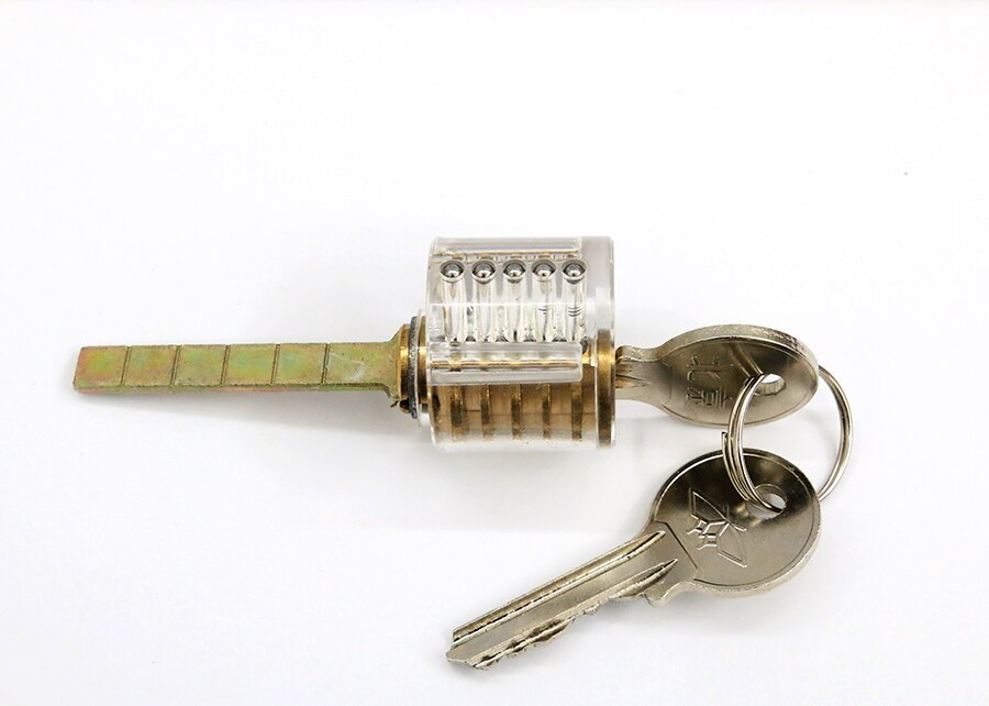 New One Word Cutaway Transparent Lock Training Skill Visable Practice Padlocks For Locksmith With Two Keys