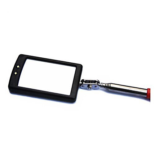 Auto LED Lighted Flexible Square Inspection Mirror 360 Swivel for Extra Viewing Car Chassis Angle View Automotive hand tool
