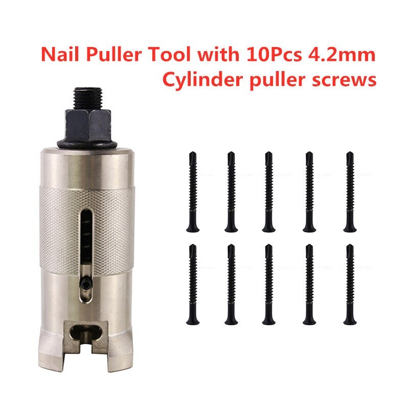 Lock Cylinder Puller Tool Locksmith Tools Stainless Steel Nail Puller Repair Tool with 4.2mm 4.8mm and 5.5mm Lock Cylinder Puller Screws
