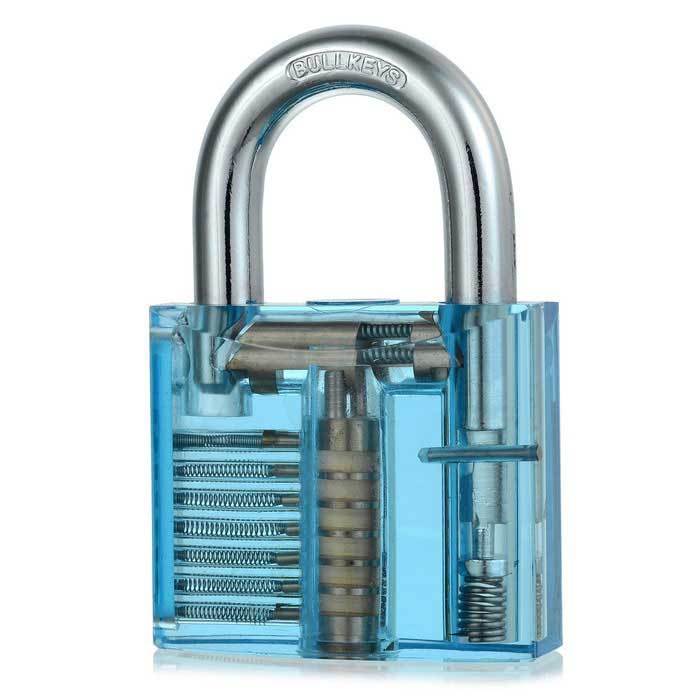 Transparent padlock Cutaway Inside View Pick Lock Set Padlock Locksmith Tools For Practice Train Skills Professional Lock Picks
