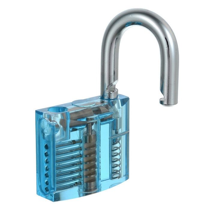 Transparent padlock Cutaway Inside View Pick Lock Set Padlock Locksmith Tools For Practice Train Skills Professional Lock Picks