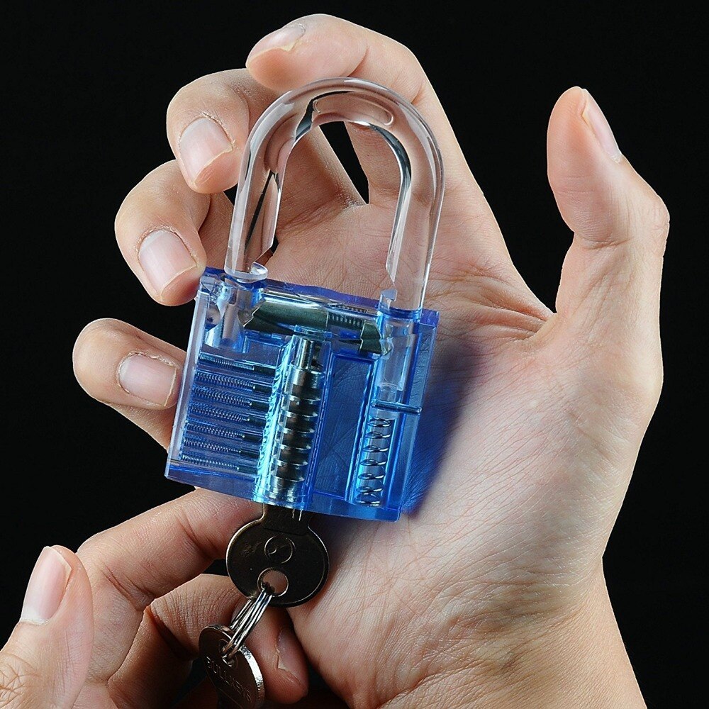 DIY Locksmith Training Lock Transparent Visible Pick Cutaway Practice Padlock Lock Locksmith Tool With Broken Key Locksmith Supplies