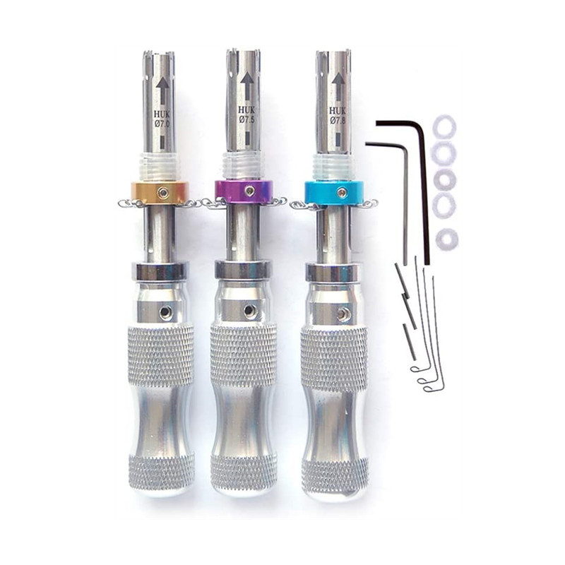Tubular Pick Tool 3 in 1 Longer 7Pins 7.00MM 7.5MM 7.8MM Adjustable Tubular Lock Pick Set