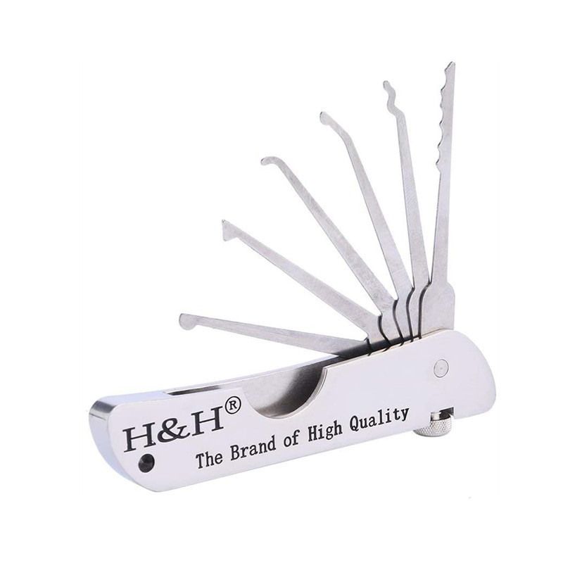 Fold Pick Tool Jackknife Single Hook Picks Locksmith Tool Stainless Steel 7 in 1 Folding tools