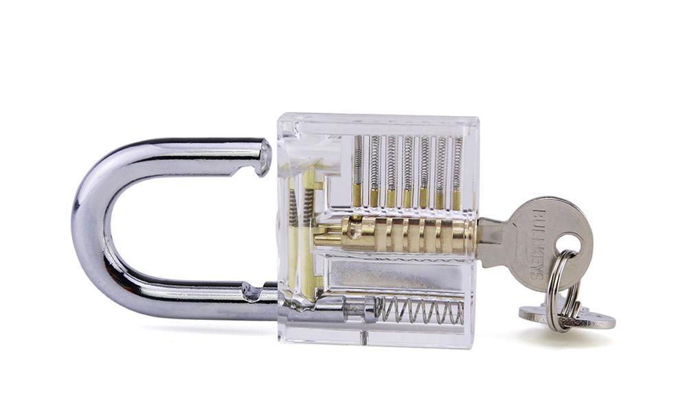 24 Piece GOSO Lock Picking Tool Set LockSmith Practice Lock Pick Tool Set with Transparent Padlock Credit Card Lock Pick Set