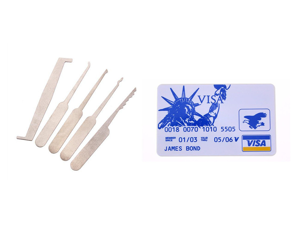 24 Piece GOSO Lock Picking Tool Set LockSmith Practice Lock Pick Tool Set with Transparent Padlock Credit Card Lock Pick Set