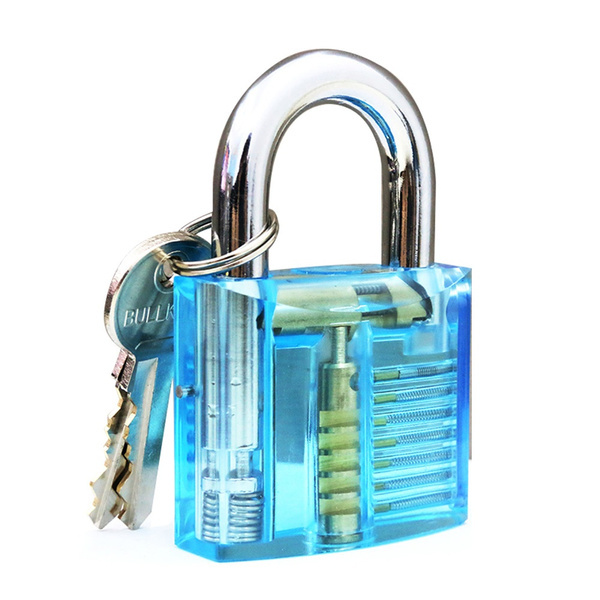 24 Piece Stainless Steel Hook Lock Pick Set with 5pcs Credit Card Locksmith Tools and Transparent Cutaway Practice Padlock