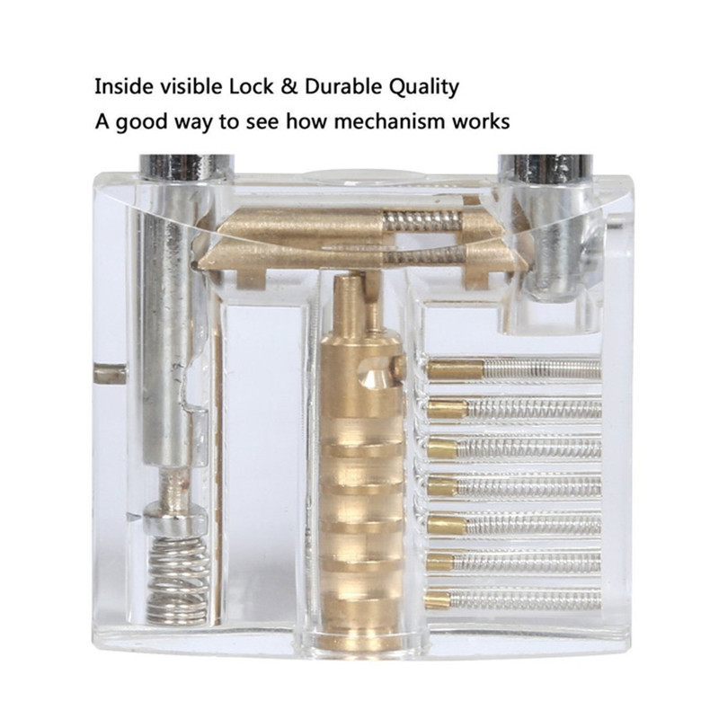 3 Pack Practice Lock Pick Set Transparent Crystal Keyed Padlock Training Locks for Locksmith Include 3 Common Types