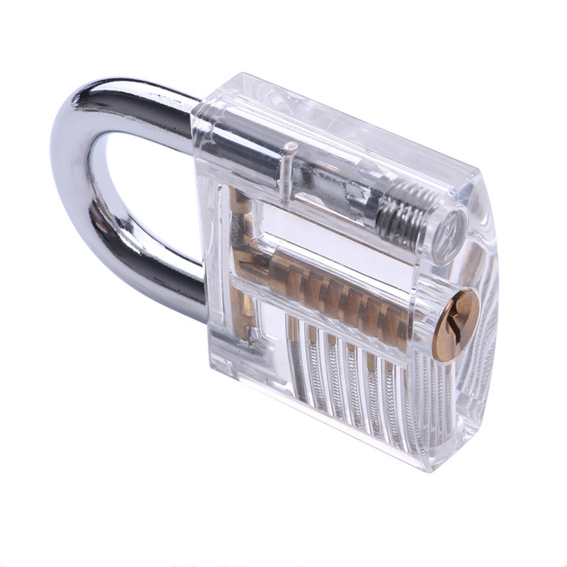 James Bond Credit Card Lock Pick Set  with Padlock Lock Crystal Cutaway Lock Opener Locksmith Tools