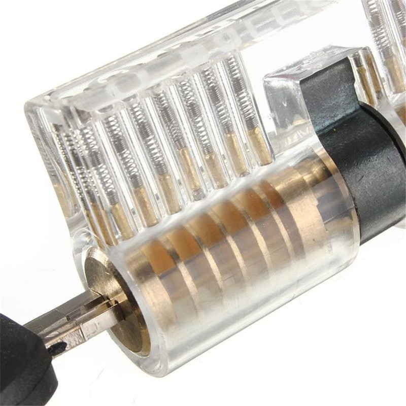 AB lock with 2 Keys Transparent Cutaway Practice Inside ViewDual 7 Pins Lock for Locksmith Teaching Skill Training