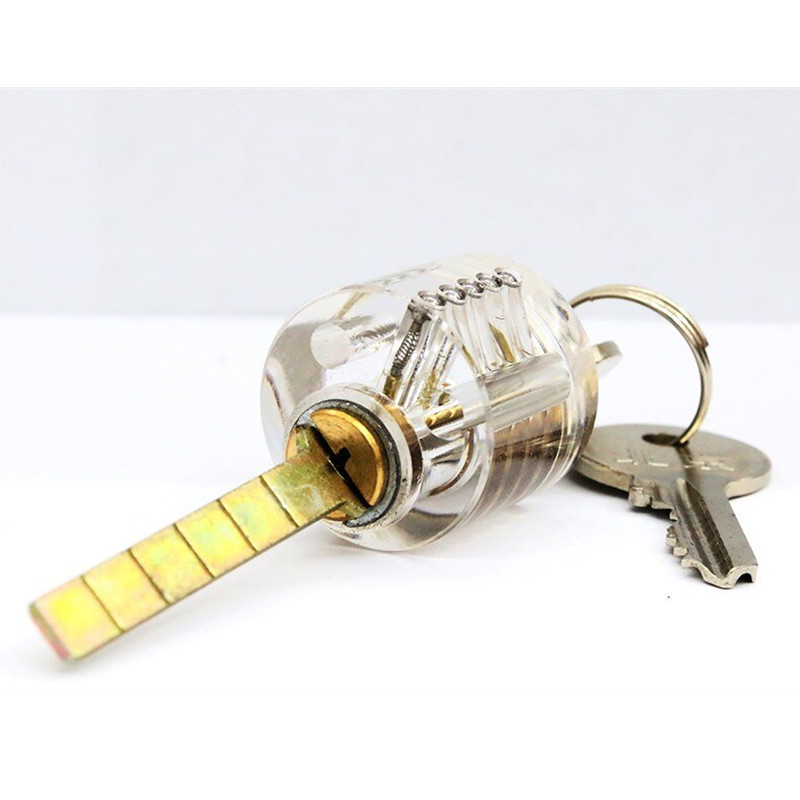 New One Word Cutaway Transparent Lock Training Skill Visable Practice Padlocks For Locksmith With Two Keys