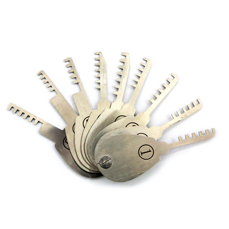 9pcs Foldable Comb Pick Set Lock Picking Tool Comb Shape Double Sided Padlock Key Opener Locksmith Tools