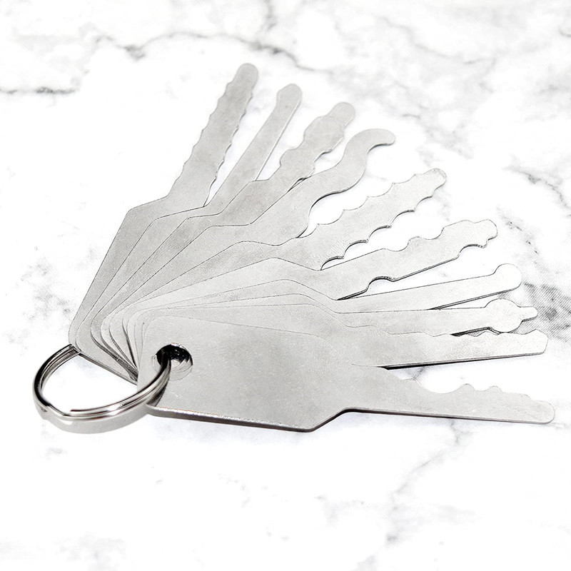 10pcs Lock Pick Jiggler Keys For Double Sided Lock Pick Set Auto Locksmith Tool