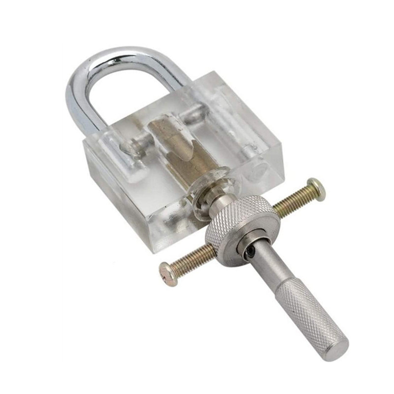 Disc Detainer Lock Bump Key Tool With Metal Disc Type Practice Padlock Transparent Blade Padlock Lock Pick Tool Set