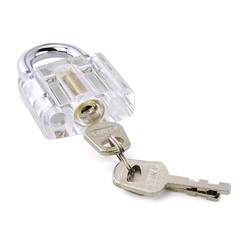 Disc Detainer Lock Bump Key Tool With Metal Disc Type Practice Padlock Transparent Blade Padlock Lock Pick Tool Set