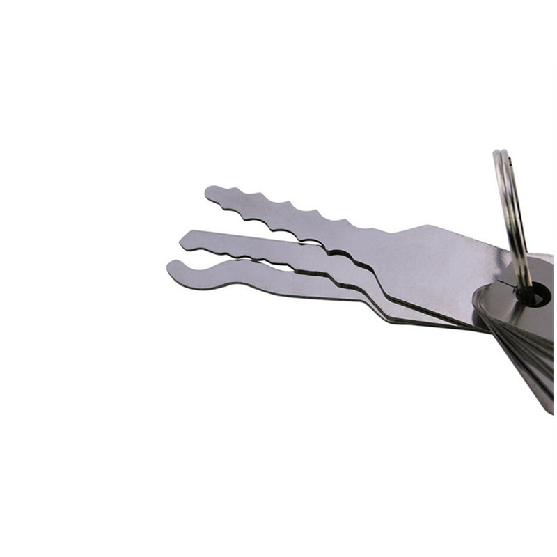 10pcs Jiggler Keys Lock Pick Set + 5pcs Locksmith Try-Out Keys Set Lock Repairing Tools